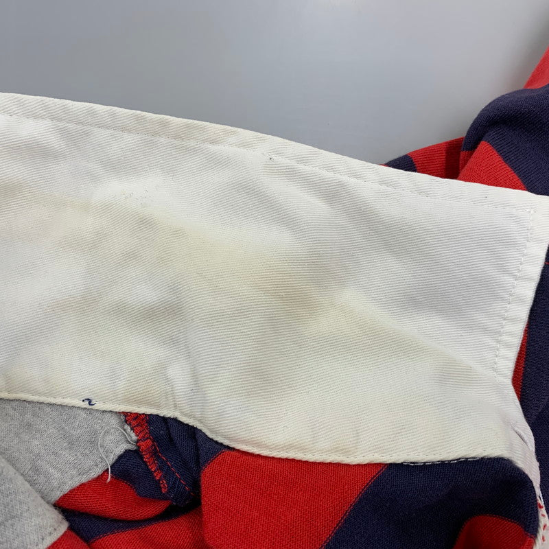 【中古品】【メンズ】 OLD STUSSY オールド ステューシー 紺タグ 90S BORDER RUGBY SS SHIRT ボーダー ラグビー ショートスリーブ シャツ トップス 半袖 142-260914-cs-23-izu サイズ：L カラー：レッド×ネイビー 万代Net店