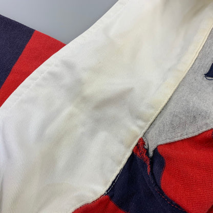 【中古品】【メンズ】 OLD STUSSY オールド ステューシー 紺タグ 90S BORDER RUGBY SS SHIRT ボーダー ラグビー ショートスリーブ シャツ トップス 半袖 142-260914-cs-23-izu サイズ：L カラー：レッド×ネイビー 万代Net店