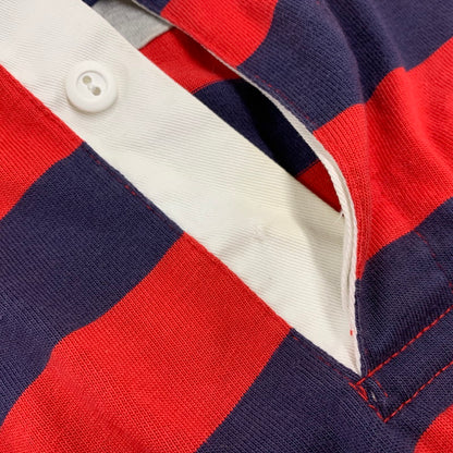 【中古品】【メンズ】 OLD STUSSY オールド ステューシー 紺タグ 90S BORDER RUGBY SS SHIRT ボーダー ラグビー ショートスリーブ シャツ トップス 半袖 142-260914-cs-23-izu サイズ：L カラー：レッド×ネイビー 万代Net店