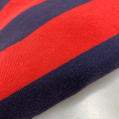 【中古品】【メンズ】 OLD STUSSY オールド ステューシー 紺タグ 90S BORDER RUGBY SS SHIRT ボーダー ラグビー ショートスリーブ シャツ トップス 半袖 142-260914-cs-23-izu サイズ：L カラー：レッド×ネイビー 万代Net店