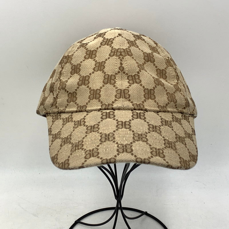 【中古品】【メンズ/レディース】 GUCCI グッチ×BALENCIAGA バレンシアガ THE HACKER PROJECT BASEBALL CAP ザ ハッカー プロジェクト ベースボール キャップ 帽子 183-260901-ya-12-izu サイズ：L（59cm） カラー：ベージュ 万代Net店