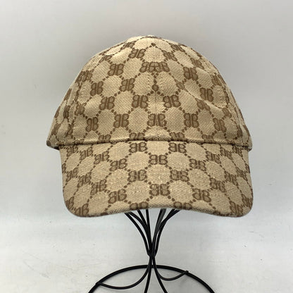 【中古品】【メンズ/レディース】 GUCCI グッチ×BALENCIAGA バレンシアガ THE HACKER PROJECT BASEBALL CAP ザ ハッカー プロジェクト ベースボール キャップ 帽子 183-260901-ya-12-izu サイズ：L（59cm） カラー：ベージュ 万代Net店