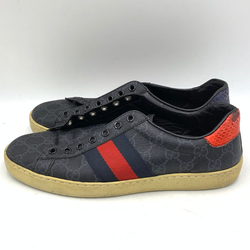 【現状渡し品】【メンズ/レディース】 GUCCI グッチ 429445 ACE GG SUPREME SNEAKERS スプリーム スニーカーズ シューズ 靴 183-260901-ya-08-izu サイズ：6 1/2 カラー：ネイビー 万代Net店