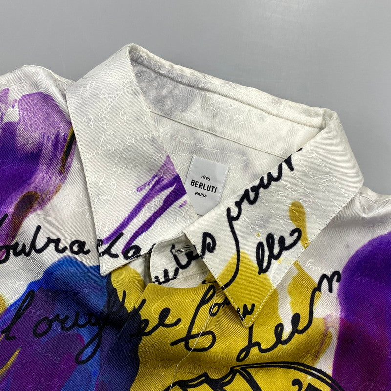 【中古品】【メンズ】 Berluti ベルルッティ PAINT GRAPHIC LS SHIRT ペイント グラフィック ロングスリーブ シャツ 長袖 141-260902-as-11-izu カラー：マルチカラー 万代Net店