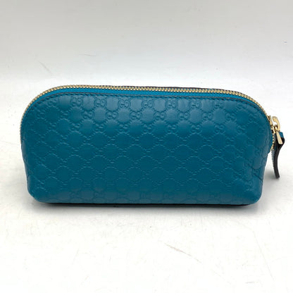 【中古品】【メンズ/レディース】 GUCCI グッチ 449894 マイクログッチシマ レザー ポーチ カバン 180-260901-ya-09-izu カラー：ターコイズブルー 万代Net店