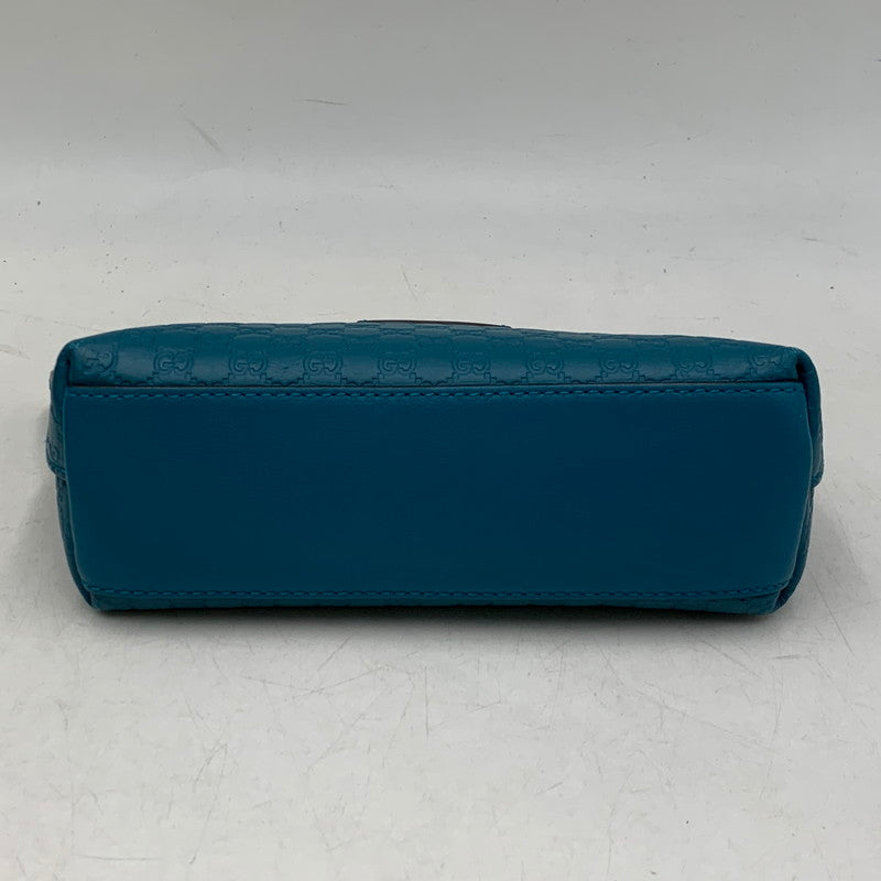 【中古品】【メンズ/レディース】 GUCCI グッチ 449894 マイクログッチシマ レザー ポーチ カバン 180-260901-ya-09-izu カラー：ターコイズブルー 万代Net店