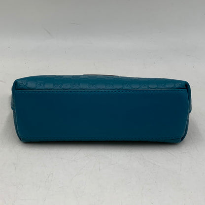 【中古品】【メンズ/レディース】 GUCCI グッチ 449894 マイクログッチシマ レザー ポーチ カバン 180-260901-ya-09-izu カラー：ターコイズブルー 万代Net店