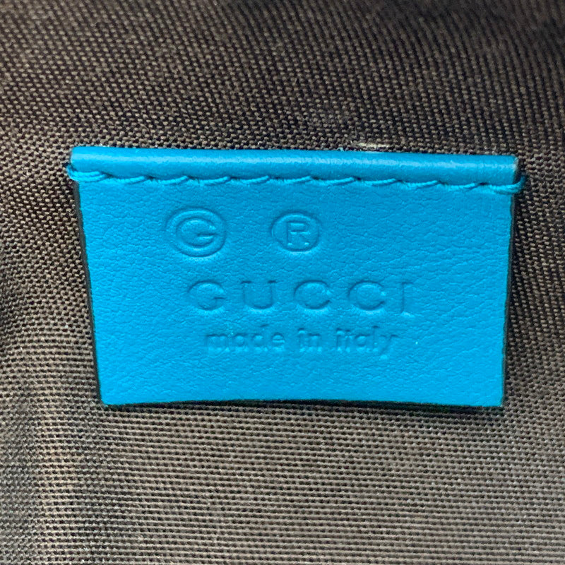 【中古品】【メンズ/レディース】 GUCCI グッチ 449894 マイクログッチシマ レザー ポーチ カバン 180-260901-ya-09-izu カラー：ターコイズブルー 万代Net店
