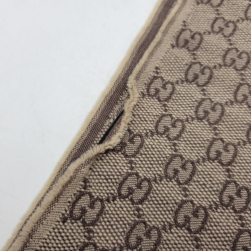 【中古品】【メンズ/レディース】 GUCCI グッチ GG柄 ウェブライン マフラー 183-260902-as-18-izu サイズ：37×180cm カラー：ブラウン系 万代Net店