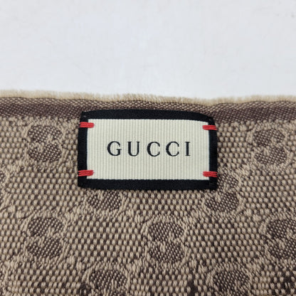 【中古品】【メンズ/レディース】 GUCCI グッチ GG柄 ウェブライン マフラー 183-260902-as-18-izu サイズ：37×180cm カラー：ブラウン系 万代Net店