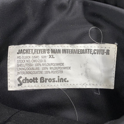 【中古品】【メンズ】 SCHOTT ショット CWU-210-31 CWU-R FLIGHT JACKET フライト ジャケット アウター 145-260831-cs-01-izu サイズ：XL カラー：ブラック 万代Net店