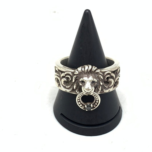 【中古品】【メンズ/レディース】 JUSTIN DAVIS ジャスティンデイビス 925 LION KEEPER RING ライオン キーパー リング アクセサリー 192-260901-ya-18-izu カラー：シルバー 万代Net店