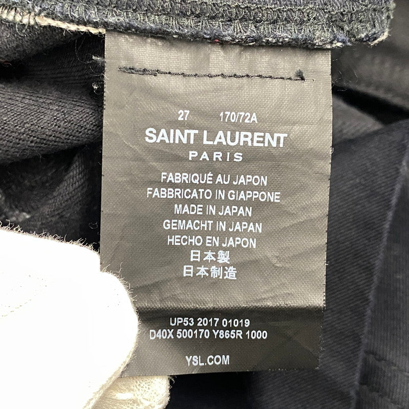 【中古品】【メンズ】 SAINT LAURENT サンローラン 500170 Y865R CLASSIC STRAIGHT DENIM PANTS クラシック ストレート デニム パンツ ボトムス 152-260901-kh-06-izu サイズ：27 カラー：ブラック 万代Net店