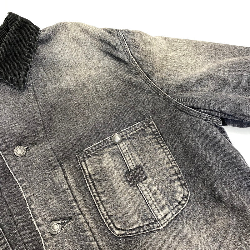 【中古品】【メンズ】 MINEDENIM マインデニム 2510-9004-95-022 25AW 襟コーデュロイ 裏地チェックフランネル デニムカバーオールジャケット アウター 142-260831-cs-02-izu サイズ：2 カラー：チャコール 万代Net店