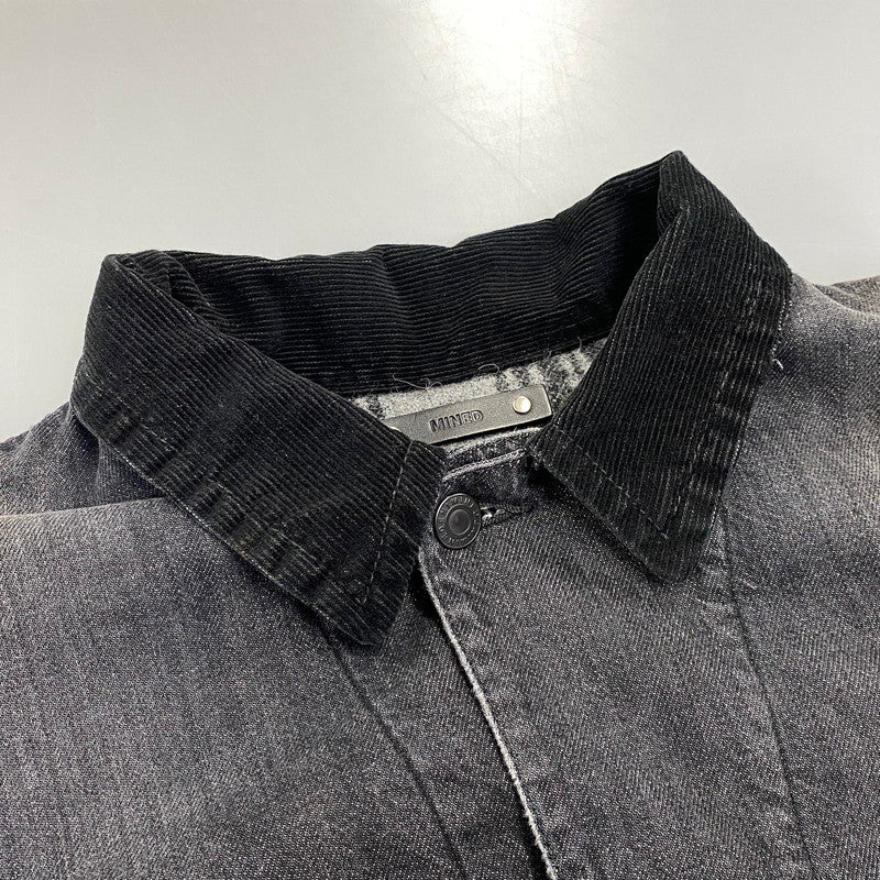 【中古品】【メンズ】 MINEDENIM マインデニム 2510-9004-95-022 25AW 襟コーデュロイ 裏地チェックフランネル デニムカバーオールジャケット アウター 142-260831-cs-02-izu サイズ：2 カラー：チャコール 万代Net店