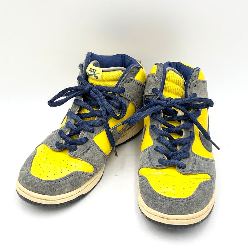 【現状渡し品】【メンズ】 NIKE SB ナイキエスビー 305050-741 DUNK HIGH ダンク ハイ スニーカー シューズ 靴 160-260901-ya-07-izu サイズ：27cm カラー：ネイビー×イエロー 万代Net店