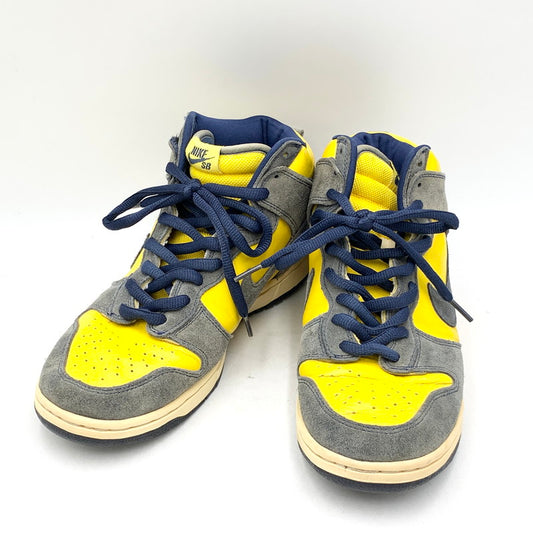 【現状渡し品】【メンズ】 NIKE SB ナイキエスビー 305050-741 DUNK HIGH ダンク ハイ スニーカー シューズ 靴 160-260901-ya-07-izu サイズ：27cm カラー：ネイビー×イエロー 万代Net店