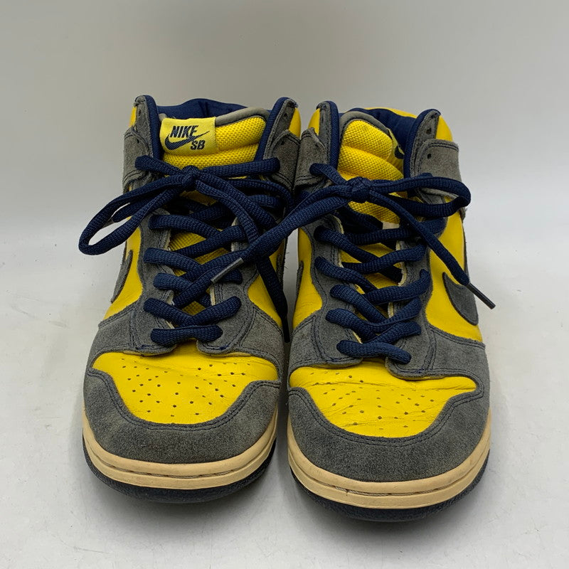 【現状渡し品】【メンズ】 NIKE SB ナイキエスビー 305050-741 DUNK HIGH ダンク ハイ スニーカー シューズ 靴 160-260901-ya-07-izu サイズ：27cm カラー：ネイビー×イエロー 万代Net店