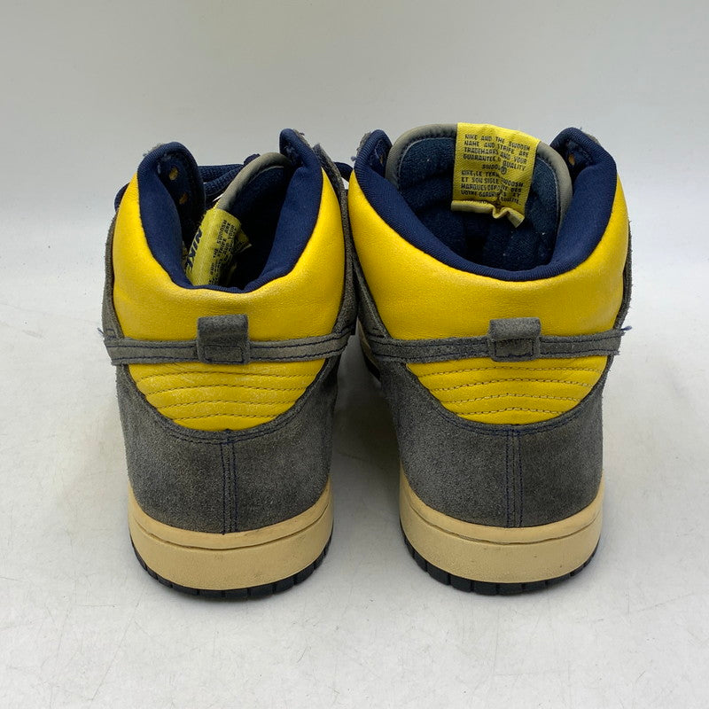 【現状渡し品】【メンズ】 NIKE SB ナイキエスビー 305050-741 DUNK HIGH ダンク ハイ スニーカー シューズ 靴 160-260901-ya-07-izu サイズ：27cm カラー：ネイビー×イエロー 万代Net店