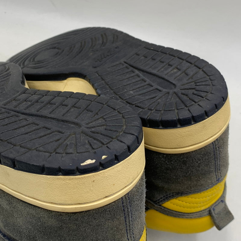 【現状渡し品】【メンズ】 NIKE SB ナイキエスビー 305050-741 DUNK HIGH ダンク ハイ スニーカー シューズ 靴 160-260901-ya-07-izu サイズ：27cm カラー：ネイビー×イエロー 万代Net店