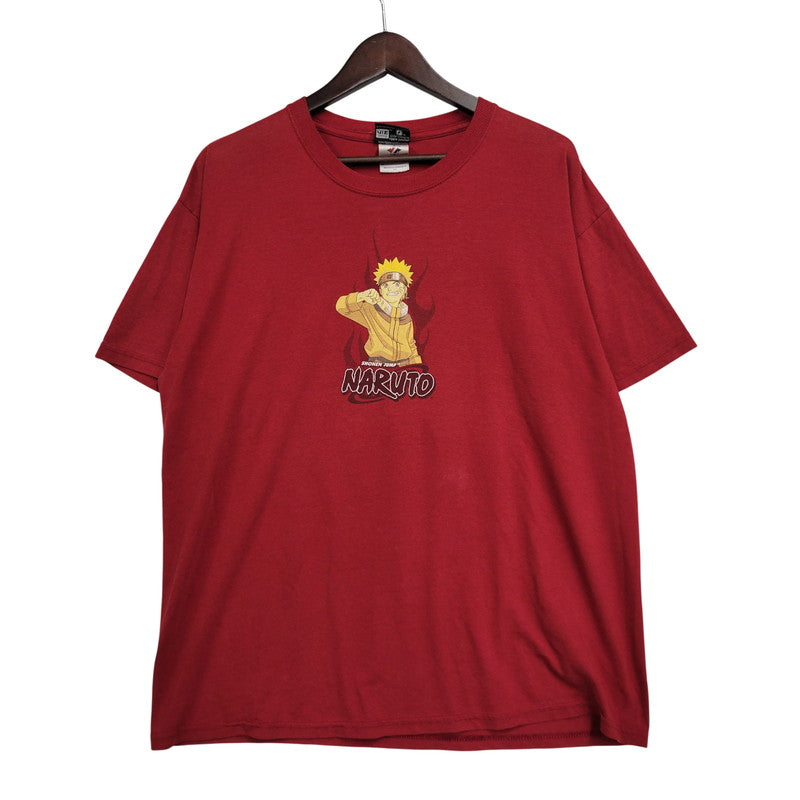 【現状渡し品】【メンズ】 NARUTO ナルト JERZEES TEE ジャージーズ Tシャツ 第7班 半袖 146-260902-as-21-izu サイズ：L カラー：レッド 万代Net店