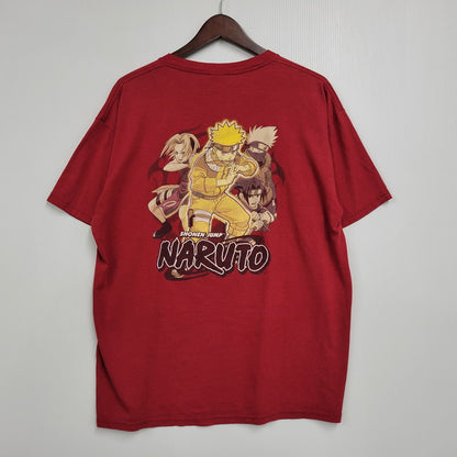【現状渡し品】【メンズ】 NARUTO ナルト JERZEES TEE ジャージーズ Tシャツ 第7班 半袖 146-260902-as-21-izu サイズ：L カラー：レッド 万代Net店