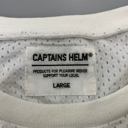 【中古品】【メンズ】 CAPTAINS HELM キャプテンズヘルム CH20-SS-T21 DOUBLE MESH FOOTBALL TEE ダブル メッシュ フットボール Tシャツ トップス 半袖 142-260905-cs-16-izu サイズ：L カラー：ホワイト 万代Net店