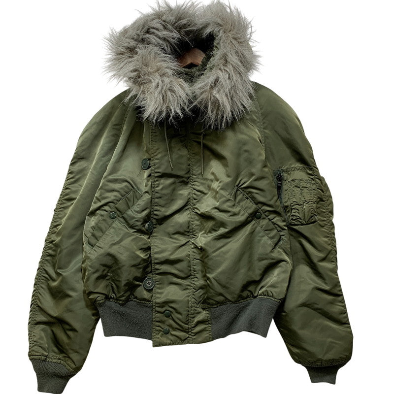 【中古品】【メンズ】 ALPHA INDUSTRIES アルファインダストリーズ 1615-573-8335 MIL-J-6278F 80-90S USA製 N-2B FLIGHT JACKET フライト ジャケット アウター 145-260903-ya-08-izu サイズ：L カラー：カーキ 万代Net店