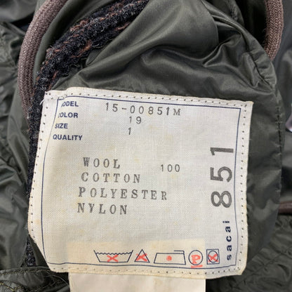 【中古品】【メンズ】 SACAI サカイ 15-00851M REVERSIBLE TWEED COAT リバーシブル ツイード コート アウター 140-260903-ya-09-izu サイズ：1 カラー：ブラウン×カーキ 万代Net店