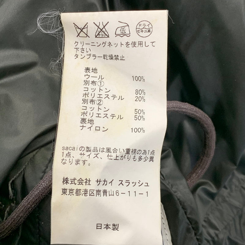 【中古品】【メンズ】 SACAI サカイ 15-00851M REVERSIBLE TWEED COAT リバーシブル ツイード コート アウター 140-260903-ya-09-izu サイズ：1 カラー：ブラウン×カーキ 万代Net店