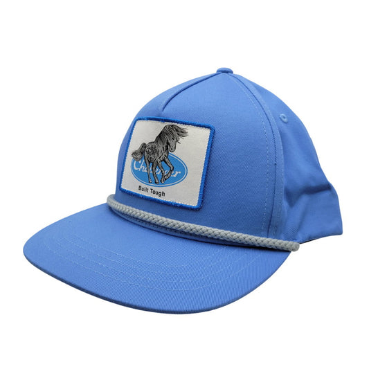 【中古品】【メンズ/レディース】 CHALLENGER チャレンジャー IRON HORSE TRACKER CAP アイアンホース トラッカー キャップ 帽子 185-260911-ya-18-izu サイズ：F カラー：ライトブルー 万代Net店