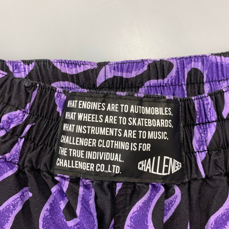 【中古品】【メンズ】 CHALLENGER チャレンジャー CLG-PT 025-004 FIRE PANTS ファイアー パンツ ズボン ボトムス 153-260903-ya-02-izu サイズ：L カラー：ブラック×パープル 万代Net店