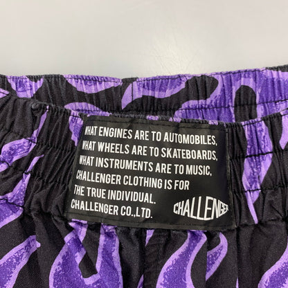 【中古品】【メンズ】 CHALLENGER チャレンジャー CLG-PT 025-004 FIRE PANTS ファイアー パンツ ズボン ボトムス 153-260903-ya-02-izu サイズ：L カラー：ブラック×パープル 万代Net店