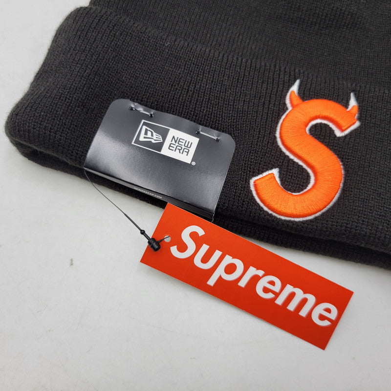 【中古美品】【メンズ/レディース】 Supreme シュプリーム DEVIL S LOGO BEANIE デビル Sロゴ ビーニー ニット帽 帽子 185-260902-as-07-izu サイズ：ONE SIZE カラー：ブラック 万代Net店
