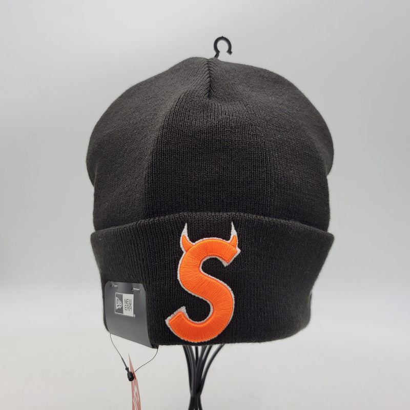 【中古美品】【メンズ/レディース】 Supreme シュプリーム DEVIL S LOGO BEANIE デビル Sロゴ ビーニー ニット帽 帽子 185-260902-as-07-izu サイズ：ONE SIZE カラー：ブラック 万代Net店