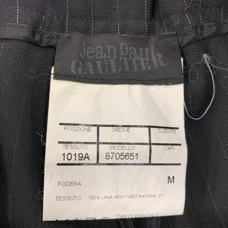【中古品】【メンズ】 JEAN PAUL GAULTIER ジャンポール・ゴルチェ 8705651 STRIPE SLACKS PANTS ストライプ スラックス パンツ ズボン ボトムス 152-260903-ya-04-izu サイズ：M カラー：ブラック 万代Net店