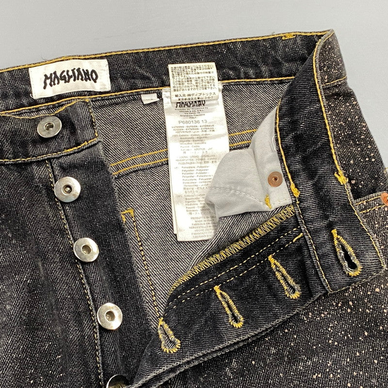 【中古品】【メンズ】 MAGLIANO マリアーノ SPRAY PAINT BLACK DENIM PANTS スプレー ペイント ブラック デニム パンツ ボトムス 152-260901-kh-03-izu サイズ：XS カラー：ブラック 万代Net店