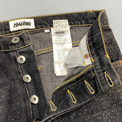 【中古品】【メンズ】 MAGLIANO マリアーノ SPRAY PAINT BLACK DENIM PANTS スプレー ペイント ブラック デニム パンツ ボトムス 152-260901-kh-03-izu サイズ：XS カラー：ブラック 万代Net店