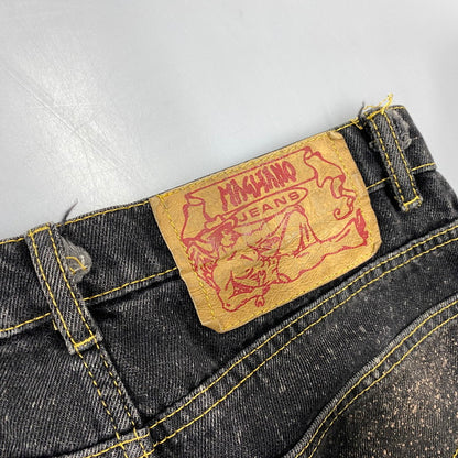 【中古品】【メンズ】 MAGLIANO マリアーノ SPRAY PAINT BLACK DENIM PANTS スプレー ペイント ブラック デニム パンツ ボトムス 152-260901-kh-03-izu サイズ：XS カラー：ブラック 万代Net店
