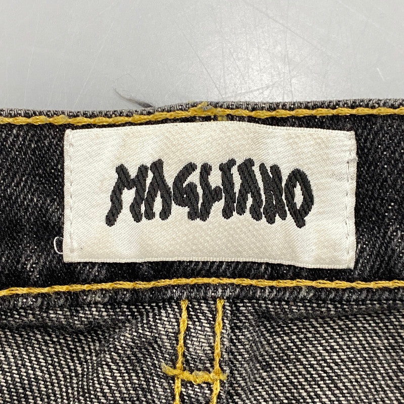 【中古品】【メンズ】 MAGLIANO マリアーノ SPRAY PAINT BLACK DENIM PANTS スプレー ペイント ブラック デニム パンツ ボトムス 152-260901-kh-03-izu サイズ：XS カラー：ブラック 万代Net店