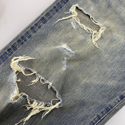 【中古品】【メンズ】 SUGARHILL シュガーヒル 25880409 DAMAGED MODERN DENIM PANTS WIDE CUT ダメージ モダン デニム パンツ ワイドカット ボトムス 151-260901-kh-07-izu サイズ：30 カラー：インディゴ系 万代Net店