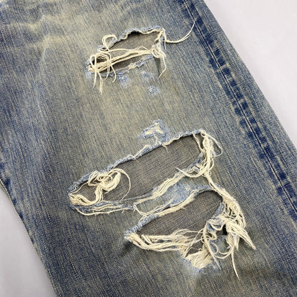 【中古品】【メンズ】 SUGARHILL シュガーヒル 25880409 DAMAGED MODERN DENIM PANTS WIDE CUT ダメージ モダン デニム パンツ ワイドカット ボトムス 151-260901-kh-07-izu サイズ：30 カラー：インディゴ系 万代Net店