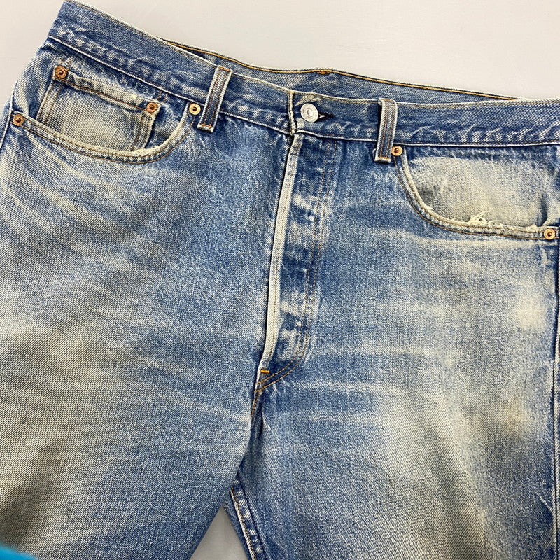 【現状渡し品】【メンズ】 LEVI'S リーバイス 501-0000 刻印653 USA製 501 XX DENIM PANTS デニム パンツ ボトムス 157-260901-kh-04-izu サイズ：38×30 カラー：ライトインディゴ 万代Net店