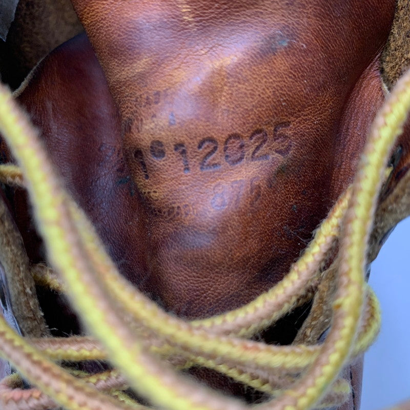 【現状渡し品】【メンズ】 RED WING レッドウィング 6-INCH CLASSIC MOC 875 6インチ クラシックモック USA製 刺繍羽タグ ブーツ 靴 164-260903-as-01-izu サイズ：7 1/2 カラー：ブラウン 万代Net店