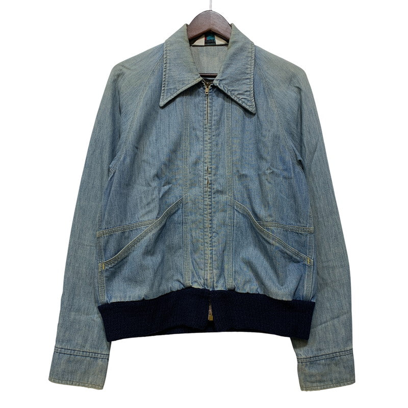 【中古品】【メンズ】 LEE SET リーセット USA製 TALON ZIP 70-80S RIB ZIP UP DENIM JACKET リブ ジップアップ デニム ジャケット アウター 146-260916-yn-14-izu サイズ：不明 カラー：ライトインディゴ 万代Net店