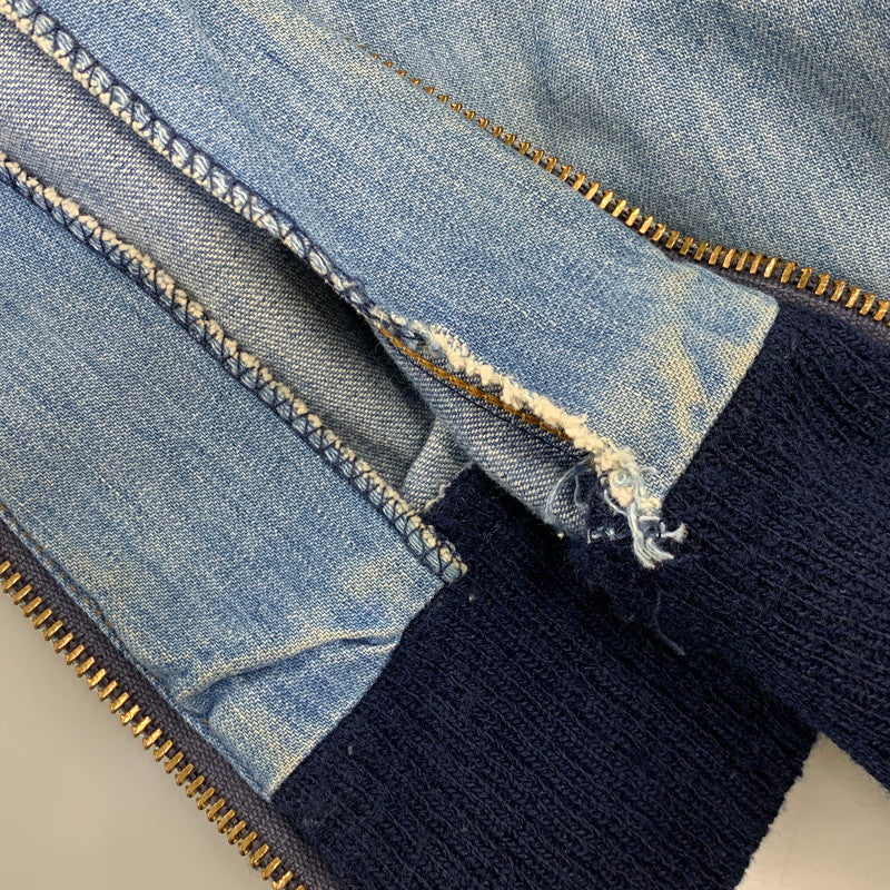 【中古品】【メンズ】 LEE SET リーセット USA製 TALON ZIP 70-80S RIB ZIP UP DENIM JACKET リブ ジップアップ デニム ジャケット アウター 146-260916-yn-14-izu サイズ：不明 カラー：ライトインディゴ 万代Net店