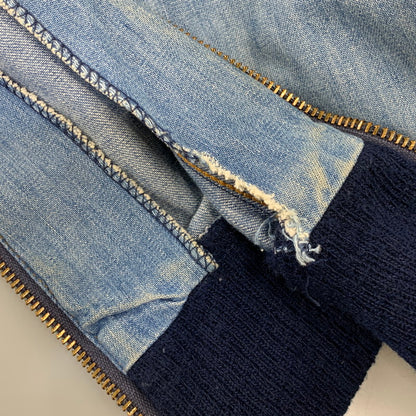 【中古品】【メンズ】 LEE SET リーセット USA製 TALON ZIP 70-80S RIB ZIP UP DENIM JACKET リブ ジップアップ デニム ジャケット アウター 146-260916-yn-14-izu サイズ：不明 カラー：ライトインディゴ 万代Net店