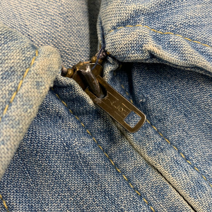 【中古品】【メンズ】 LEE SET リーセット USA製 TALON ZIP 70-80S RIB ZIP UP DENIM JACKET リブ ジップアップ デニム ジャケット アウター 146-260916-yn-14-izu サイズ：不明 カラー：ライトインディゴ 万代Net店