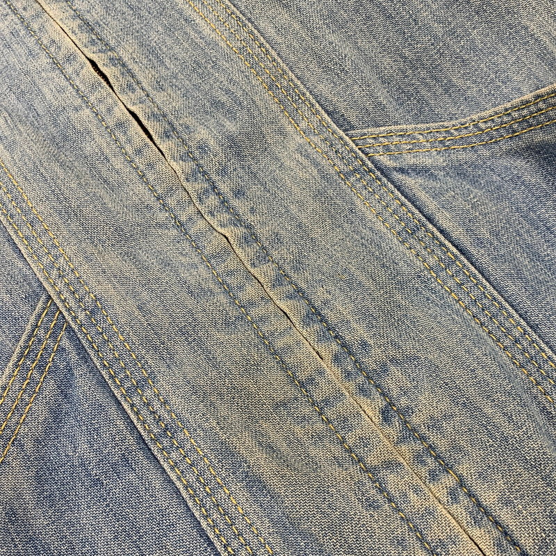 【中古品】【メンズ】 LEE SET リーセット USA製 TALON ZIP 70-80S RIB ZIP UP DENIM JACKET リブ ジップアップ デニム ジャケット アウター 146-260916-yn-14-izu サイズ：不明 カラー：ライトインディゴ 万代Net店