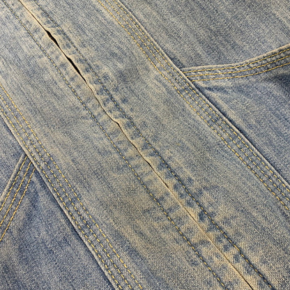 【中古品】【メンズ】 LEE SET リーセット USA製 TALON ZIP 70-80S RIB ZIP UP DENIM JACKET リブ ジップアップ デニム ジャケット アウター 146-260916-yn-14-izu サイズ：不明 カラー：ライトインディゴ 万代Net店
